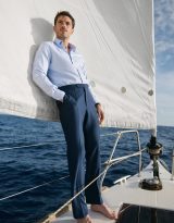 Costume deux-pièces bleu ardoise en tissu 100% laine mérinos – Collection Fresco chez Les Nouveaux Ateliers