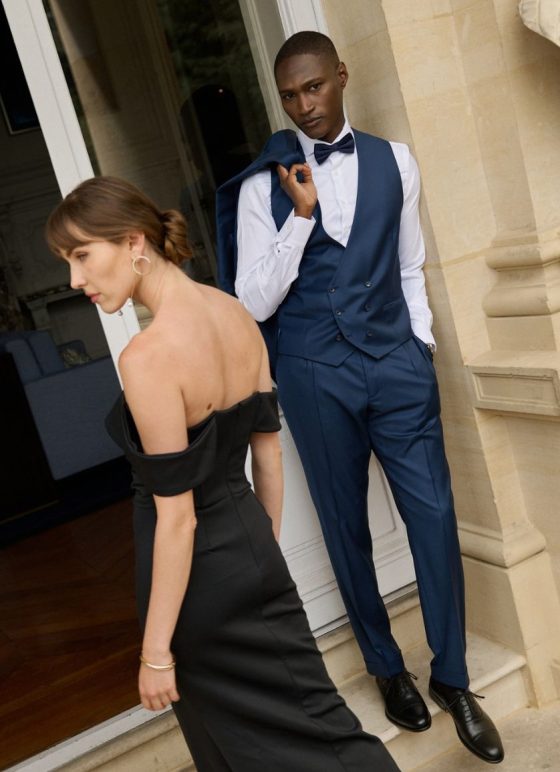 Smoking trois-pièces bleu nuit en 100% laine - Collection Suitmate