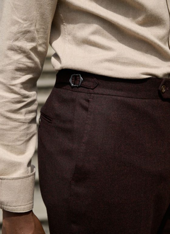 Pantalon bordeaux en 100% flanelle - Collection Rugby Flannel