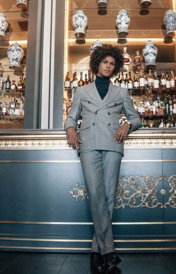 Costume croisé gris clair en tissu Loro Piana - Laine & Cachemire - Gamme Jackets & Trousers