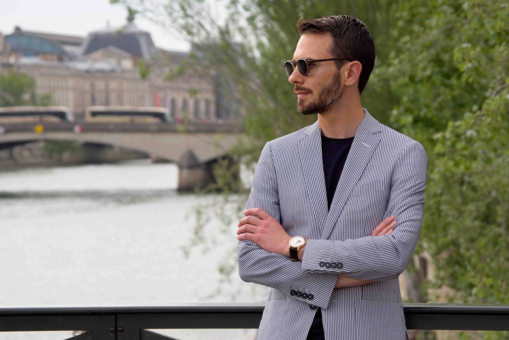 Veste Seersucker sur mesure homme