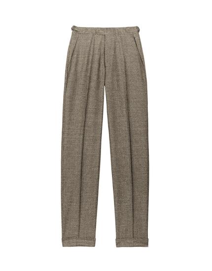 pantalon deux-pièces en tissu pied-de-poule