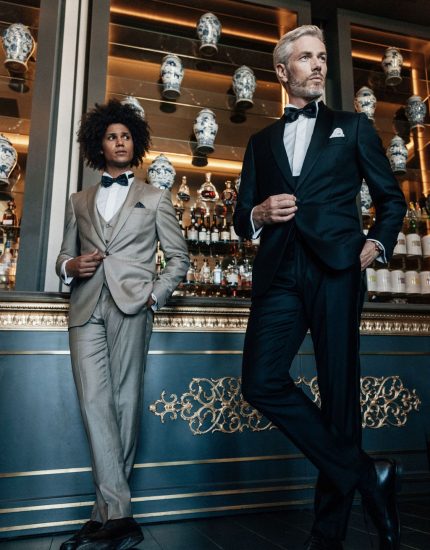 Costume mariage gris clair + smoking mariage sur mesure