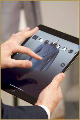 personnalisation mesures sur tablette tactile chez les nouveaux ateliers