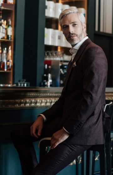 Costume lie-de-vin Loro Piana deux pièces