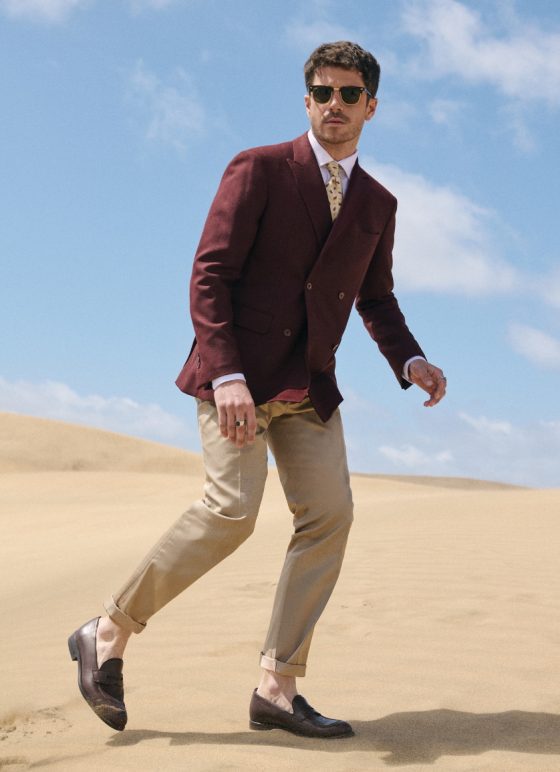 Veste Lie-de-vin 100 % laine - Collection Mock Leno