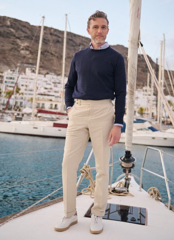 Pantalon Dubaï Sand en tissu lin et soie - Collection Mare