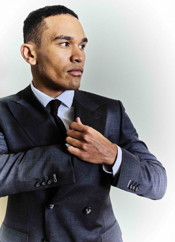 Costume croisé gris anthracite en tissu 100% laine Les nouveaux ateliers