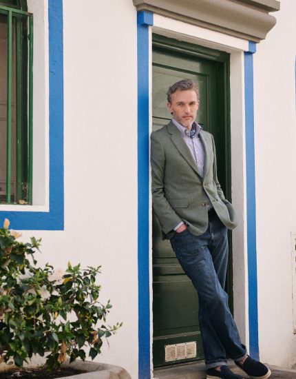 Veste vert sauge fumé en tissu 100 % laine - Collection Volare