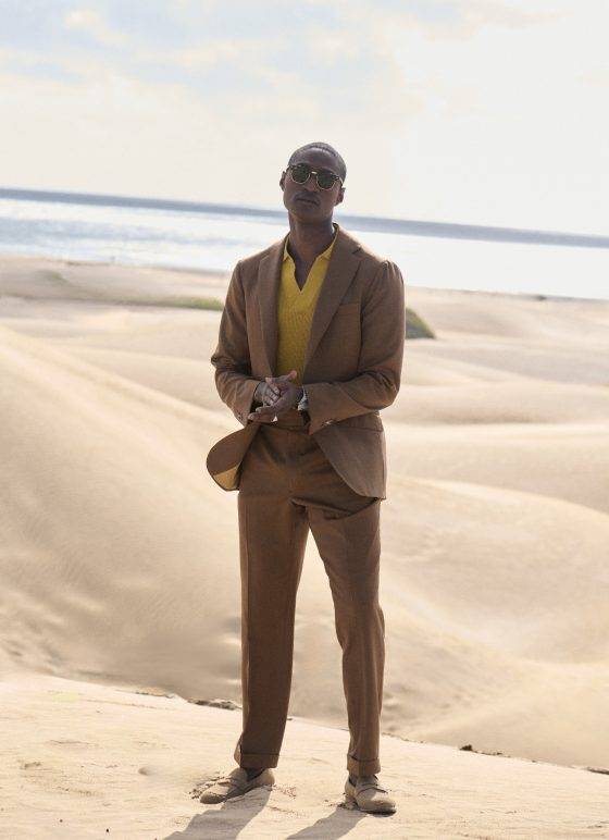 Costume,deux-pièces en tissu 100% laine mérinos Loro Piana - Collection World of Colours look casual