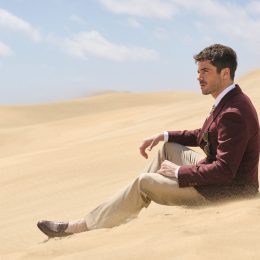 Veste en Lie-de-vin 100 % laine de Collection Mock Leno
