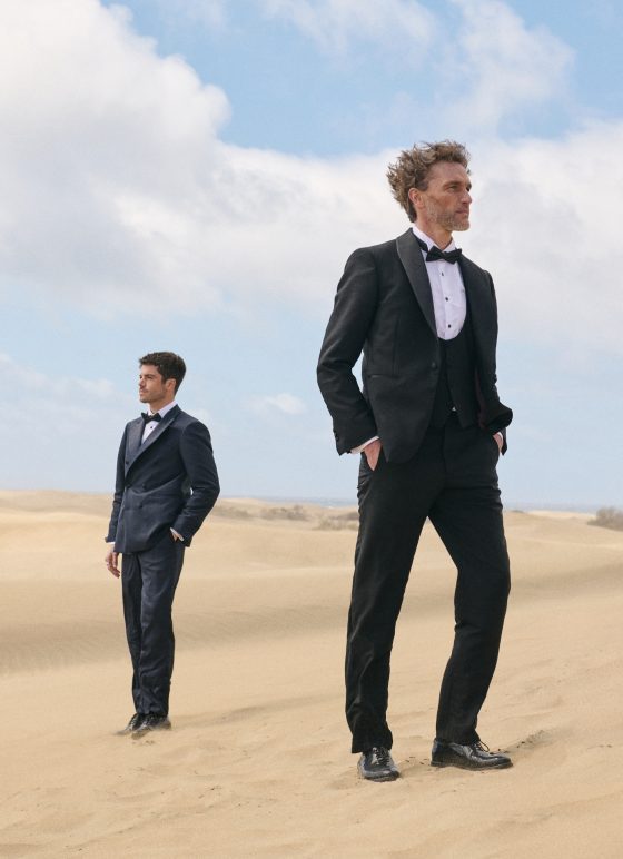 Smoking trois-pièces noir profond en tissu laine mohair et mérinos - ,Uniti