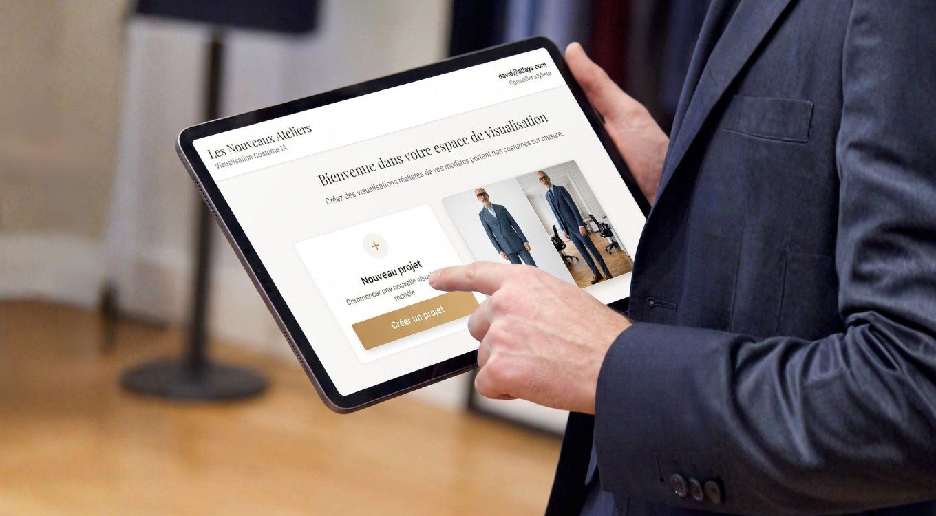 Prise de mesure et personnalisation d'un costume sur mesure à la boutique de Paris Haussmann.