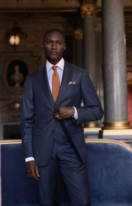 Costume trois-pièces gilet droit bleu roi en 100% laine - Collection Australis